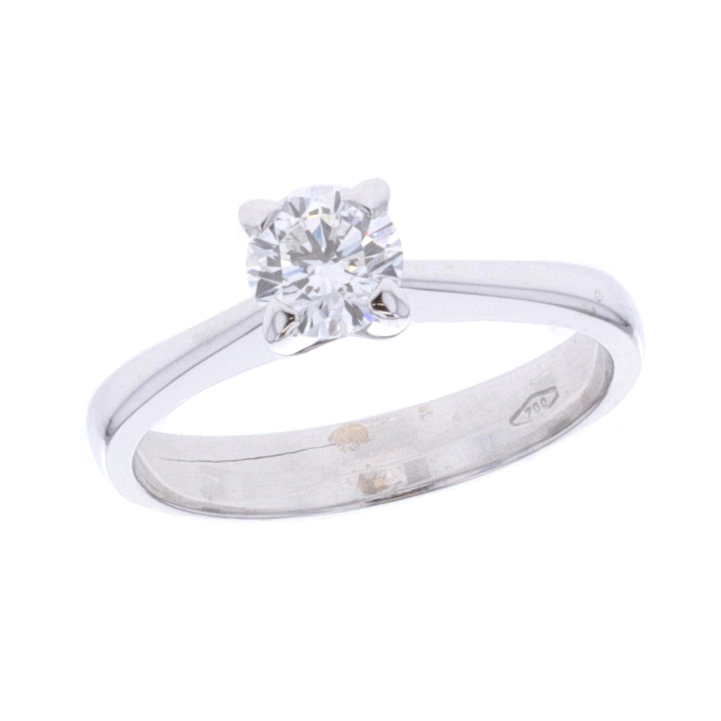 18KT White Gold 0.64ctw Diamond Solitaire Estate Engagement Ring Size 6.5