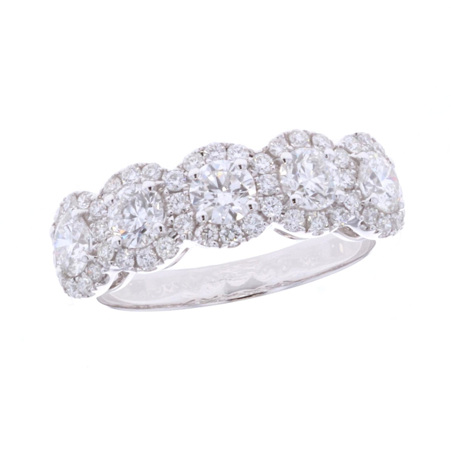 14KT White Gold 1.68ctw Diamond Wedding Band size 7