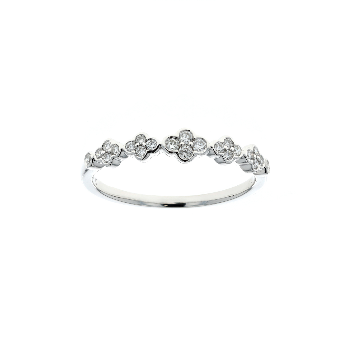 14KT White Gold 0.018ctw Diamond Band size 6.75