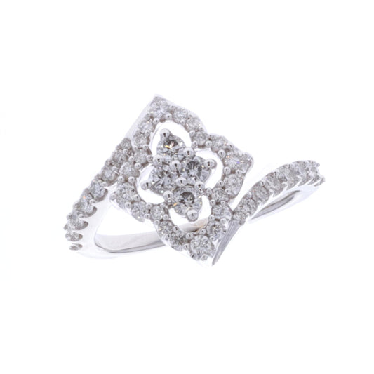 14KT White Gold 0.75ctw Diamond Fancy Cocktail Ring size 6.75
