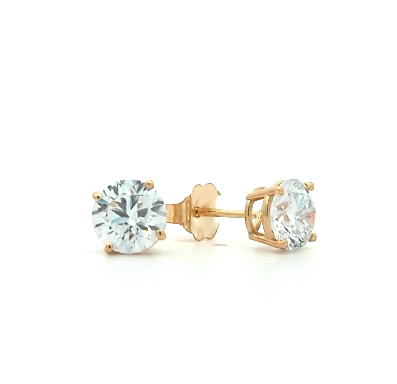 14KT Yellow Gold 2.00ctw Lab Grown Diamond Stud Earrings