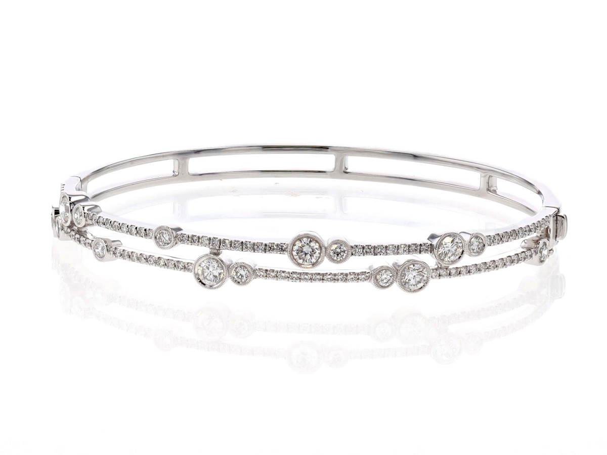 Simon G-18KT White Gold 1.82ctw Diamond Bangle