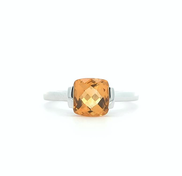14KT White Gold Citrine Ring size 7