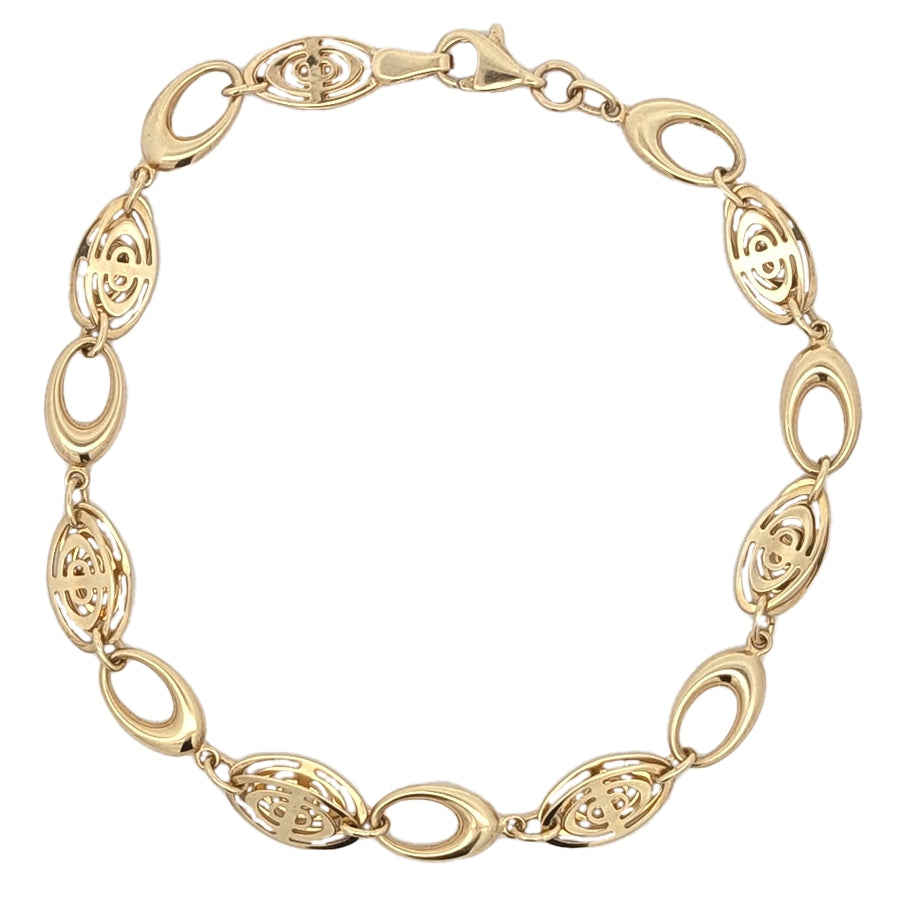 10KT Yellow Gold 7.5" Fancy Link Bracelet