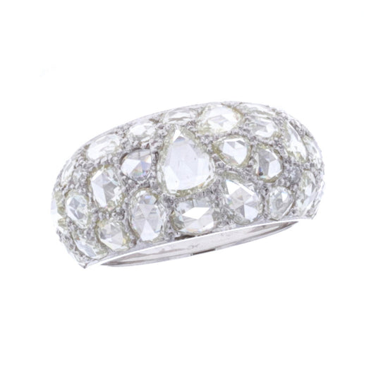 18KT White Gold 3.21ctw Diamond Estate Cocktail Ring size 8