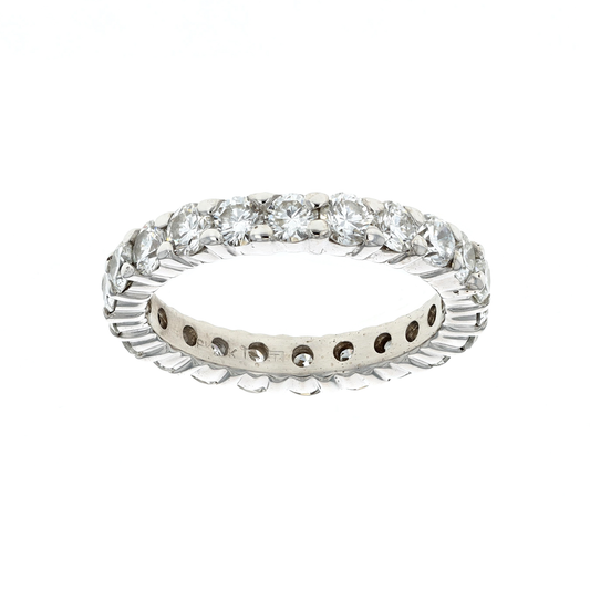 18KT White Gold 2.71ctw Diamond Estate Eternity Band size 7.5