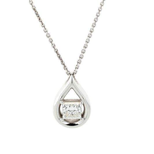 18KT White Gold 1.04ctw Diamond 20" Estate Necklace