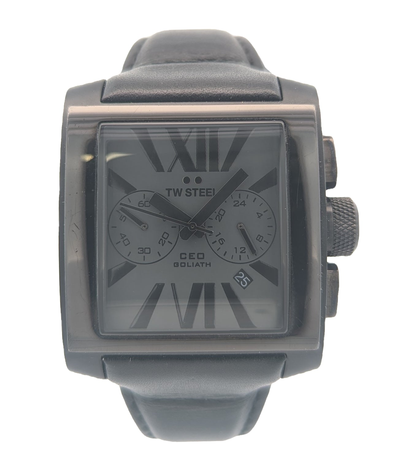TW STEEL Men's Black Stainless Steel Watch Final Sale
