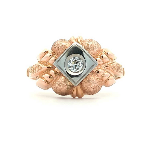 14KT Yellow and White Gold 0.13ctw Diamond Estate Ring size 9
