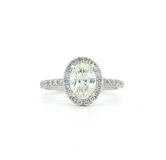 14KT White Gold 1.38ctw Diamond Estate Engagement Ring size 6