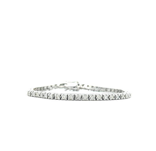 14KT White Gold 2.38ctw Diamond Estate 7.5" Tennis Bracelet