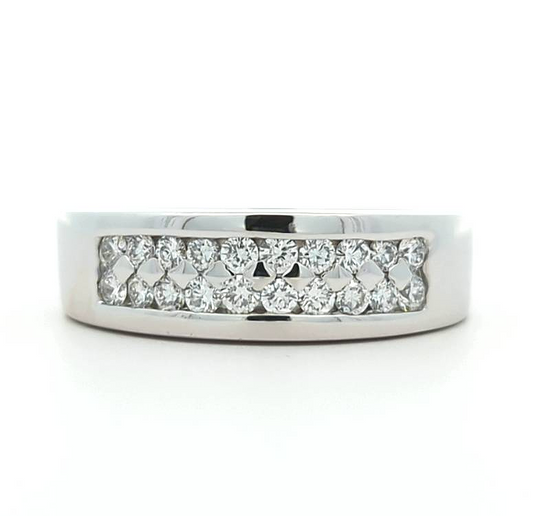 14KT White Gold 0.90ctw Diamond Estate Band size 11.25