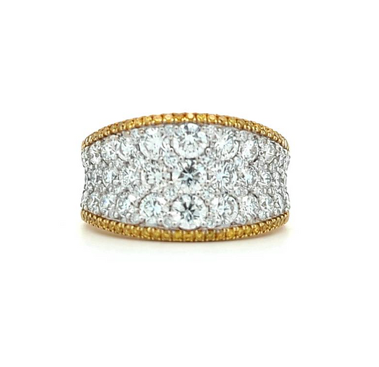 18KT Yellow and White Gold 2.25ctw Diamond "Simon G" Estate Ring size 6.5