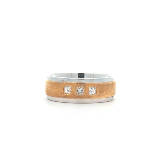 14KT White and Yellow Gold 0.20ctw Diamond Estate Band size 7