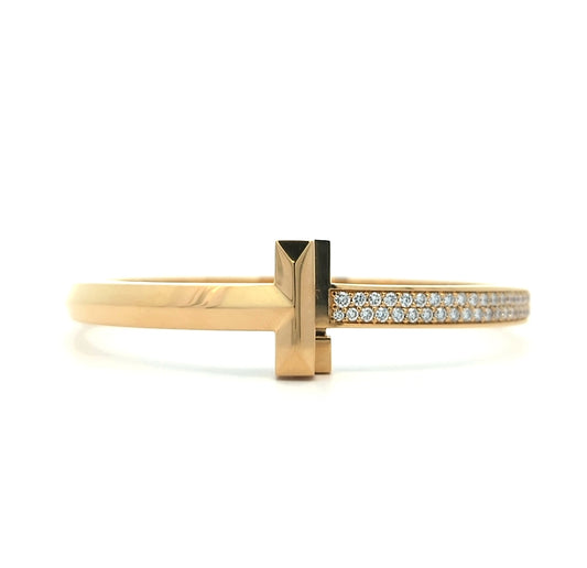 18KT Yellow Gold Tiffany & Co" 2.37ctw Diamond Estate Bangle