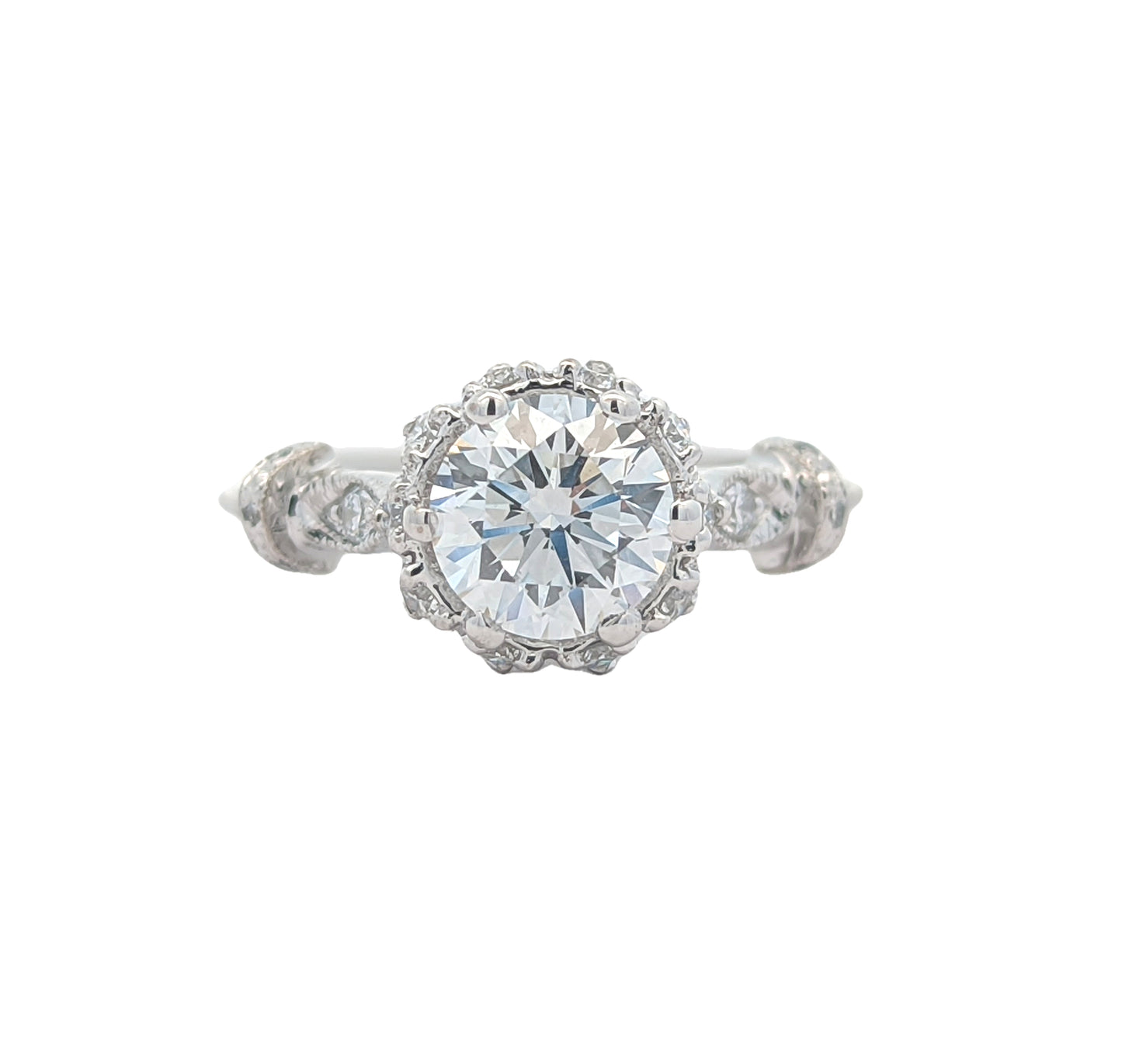18KT White Gold 1.28ctw Lab Grown Diamond Engagement Ring size 6