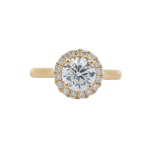 18KT Yellow Gold 1.28ctw Lab Grown Diamond Engagement Ring size 7