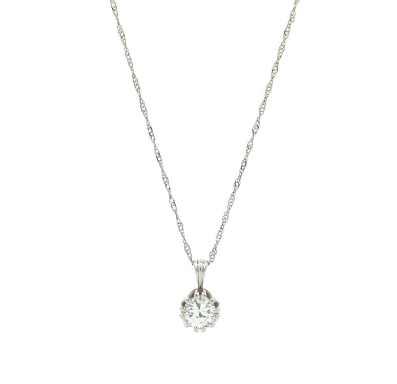 14KT White Gold 0.46ctw Diamond 18" Estate Necklace