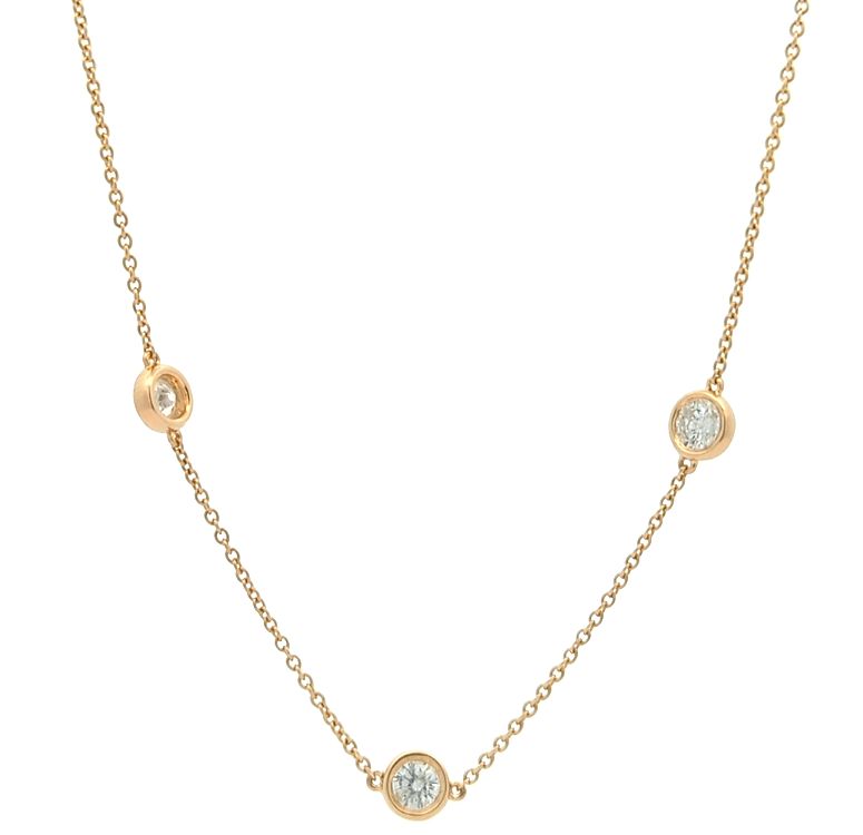 18KT Yellow Gold 4.01ctw Diamond 36" Diamond by the Yard Estate Necklace