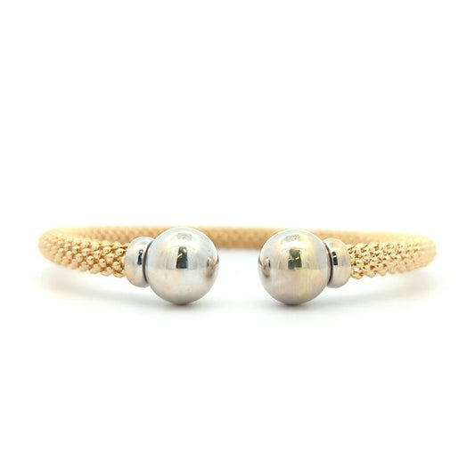 18KT Yellow and White Gold Estate Cuff Bracelet