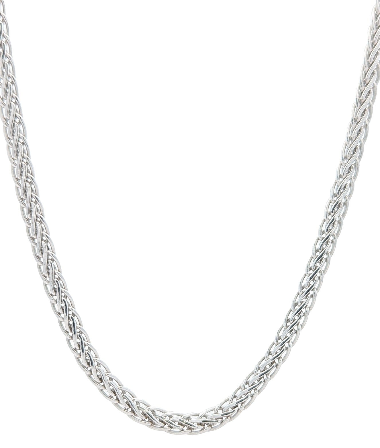 10KT White Gold 18" Flat Wheat Link Chain