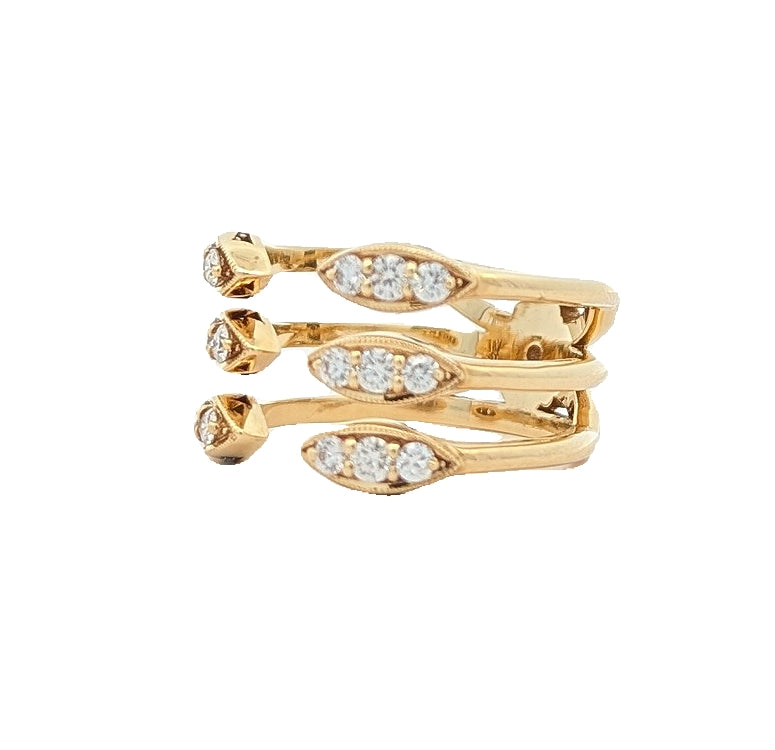 18KT Yellow Gold Diamond "Tacori" Estate Triple Ring