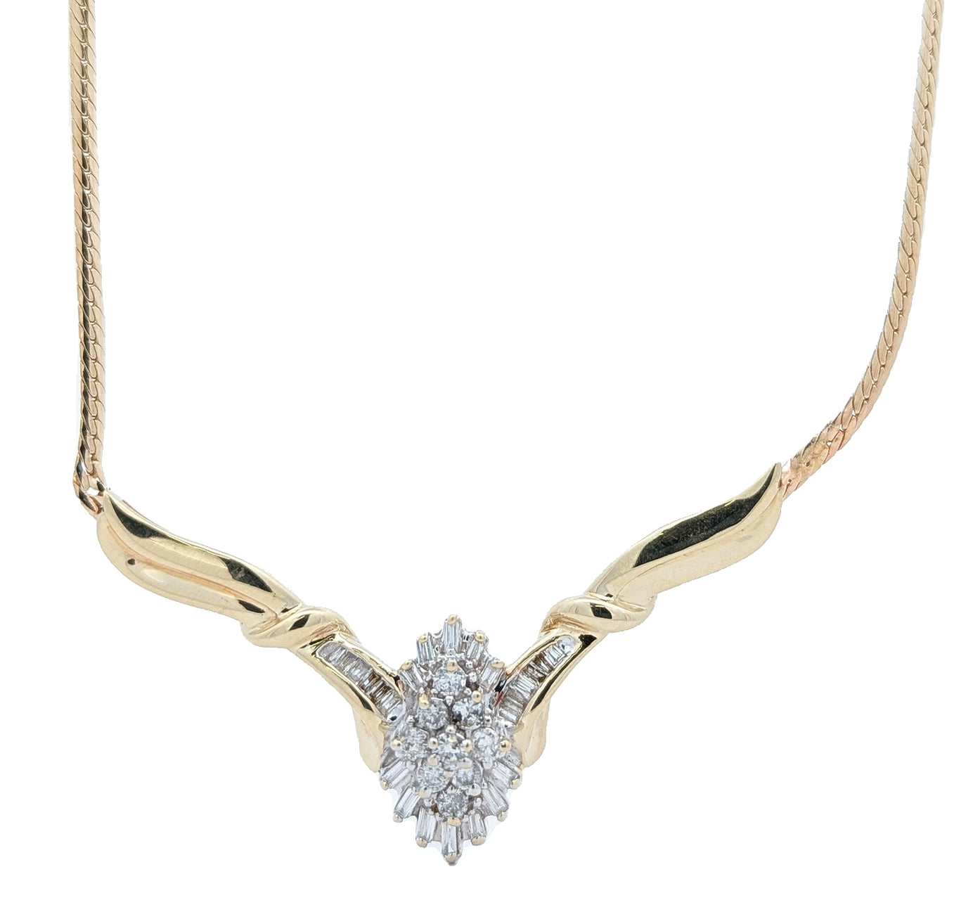 14KT Yellow and White Gold 0.67ctw Diamond Estate 18" Necklace
