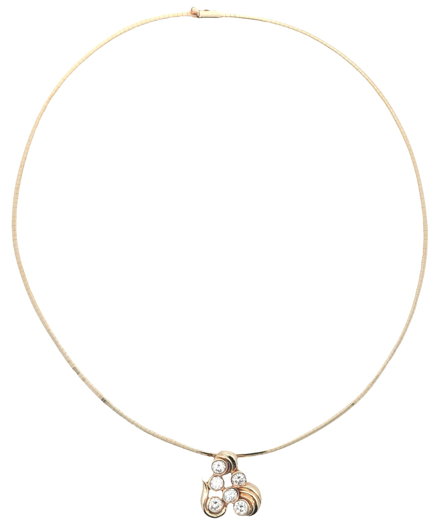 14KT Yellow and White Gold 2.02ctw Diamond Estate Omega Necklace