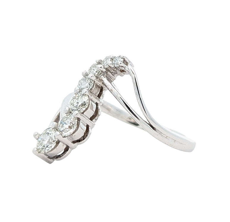14KT White Gold 0.80ctw Diamond Estate Ring size 8.5