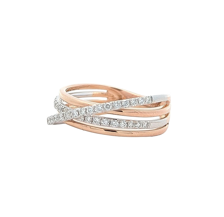 18KT Rose and White Gold 0.25ctw Diamond "EFFY" Estate Ring size 6