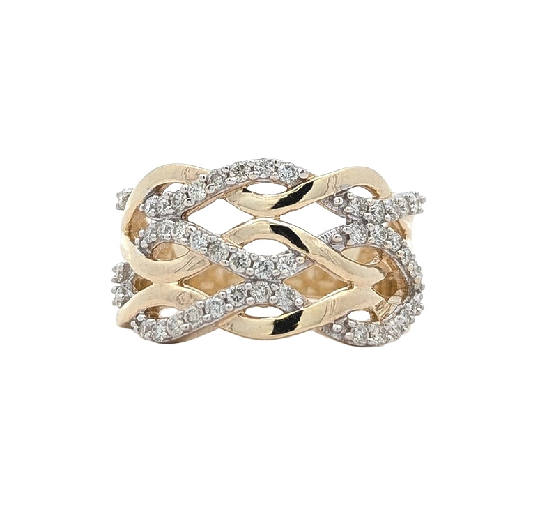 10KT Yellow Gold 0.50ctw Diamond Estate Ring size 7