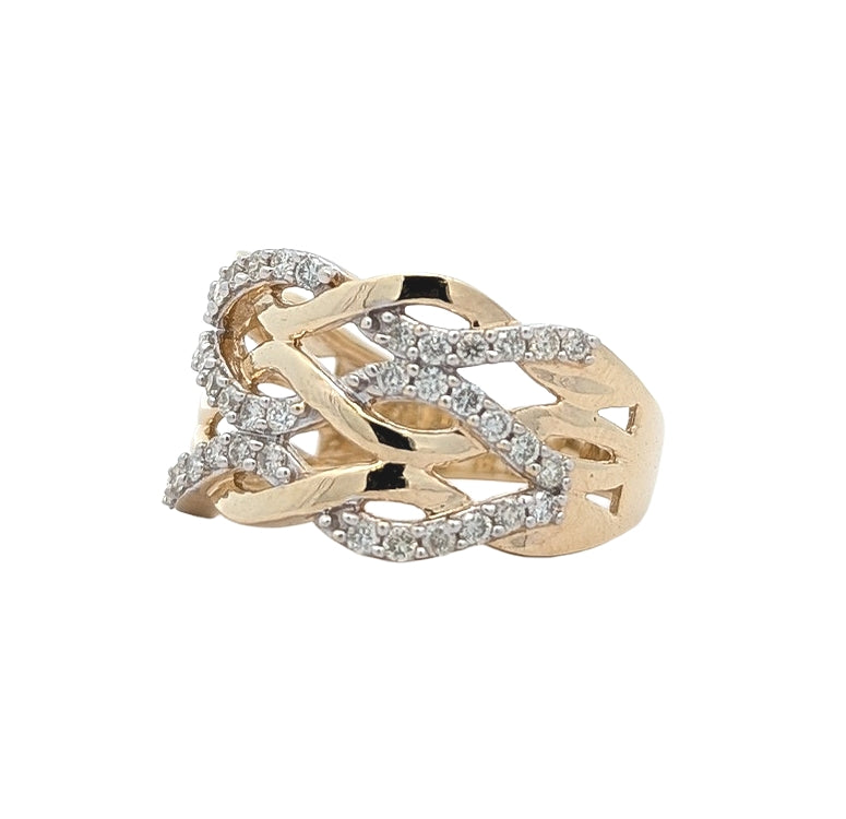 10KT Yellow Gold 0.50ctw Diamond Estate Ring size 7