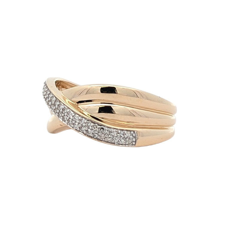 14KT Yellow Gold 0.15ctw Diamond Cluster Estate Ring size 7