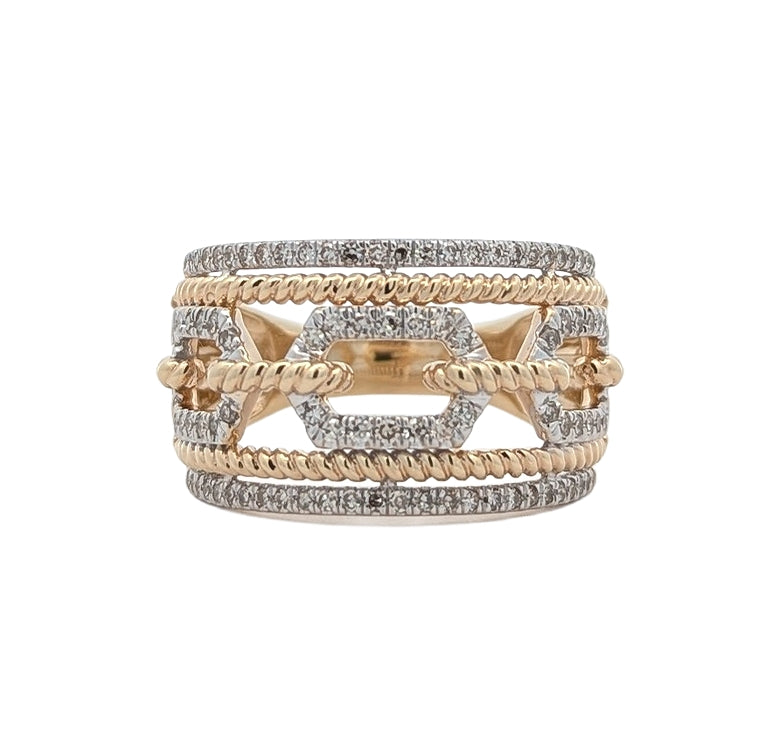 10KT Two-Toned 0.45ctw Diamond Estate Ring size 7