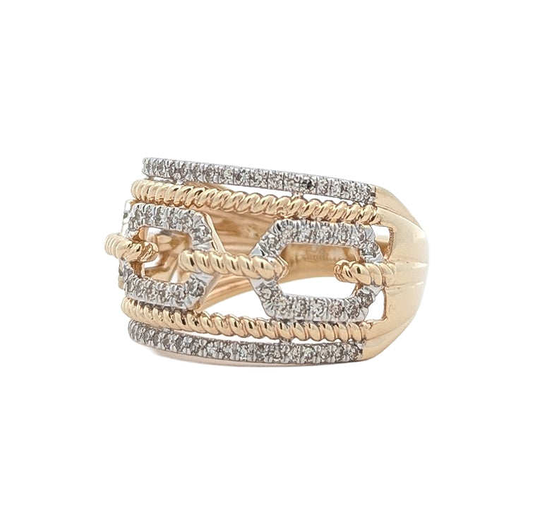 10KT Two-Toned 0.45ctw Diamond Estate Ring size 7