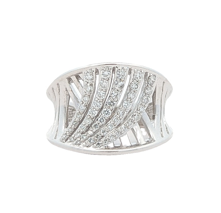 14KT White Gold "Corona" 0.50ctw Diamond Estate Ring size 7.25