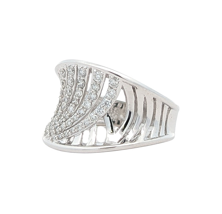 14KT White Gold "Corona" 0.50ctw Diamond Estate Ring size 7.25