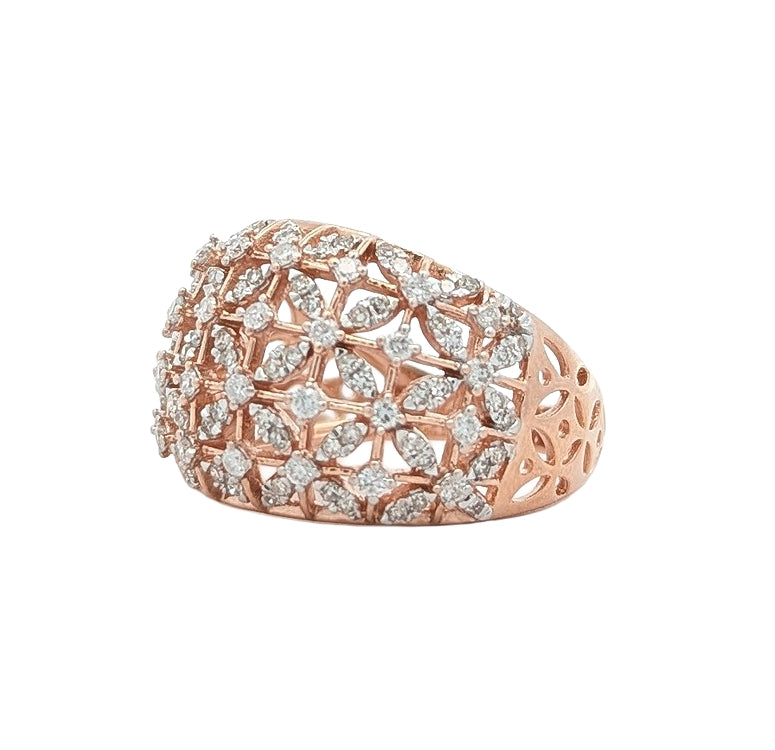 10KT Rose Gold 0.75ctw Diamond "Michael Hill" Estate Ring size 7.25