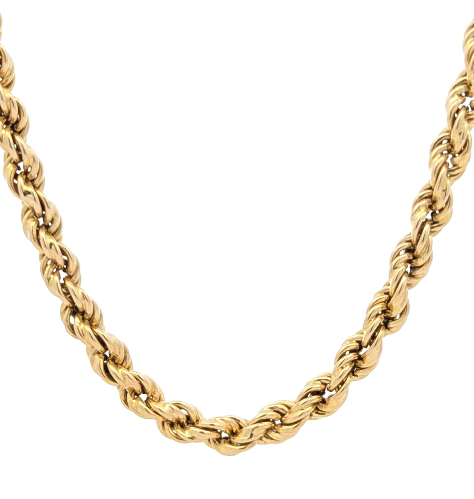 18K Yellow Gold 24.5" Rope Estate Chain