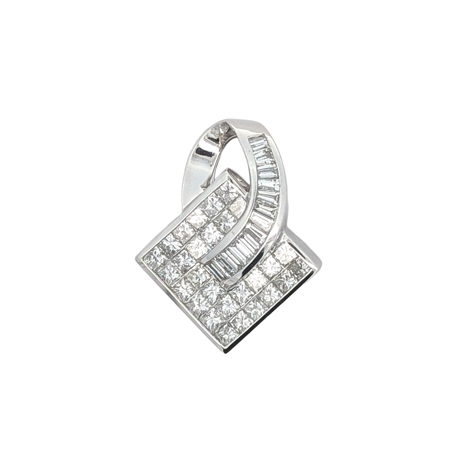 14KT White Gold 2.67ctw Diamond Estate Pendant