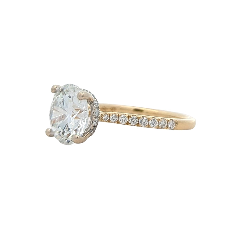 18KT Yellow and White Gold 3.32ctw Lab Grown Diamond Engagement Ring size 6.5