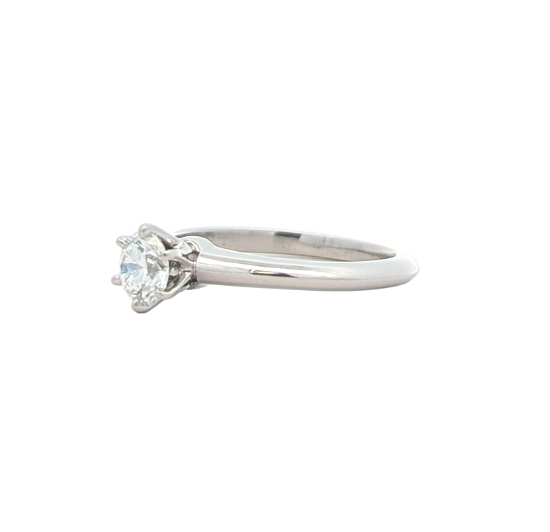 Platinum 0.46ctw Diamond "Tiffany & Co." Estate Engagement Ring size 5