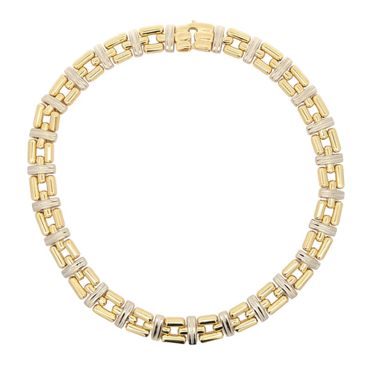 18KT Yellow and White Gold 17 Estate Custom Link Necklace