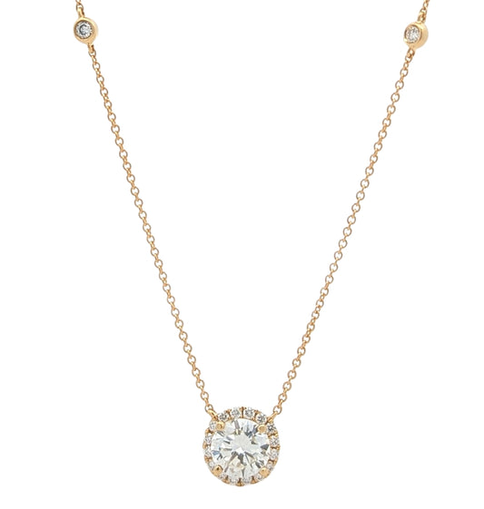 18KT Yellow Gold 0.91ctw Diamond 18 Estate Necklace