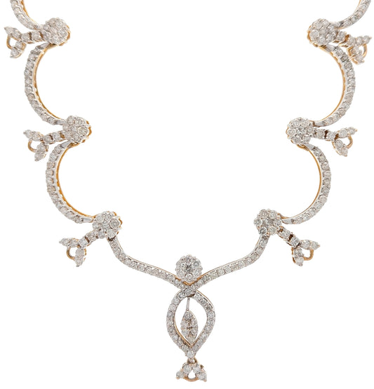 14KT Yellow and White Gold 6.46ctw Diamond Estate Necklace