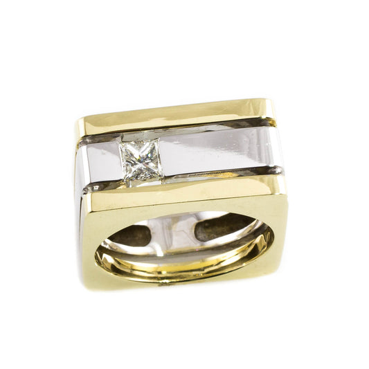 14KT Yellow and White Gold Diamond Ring size 11