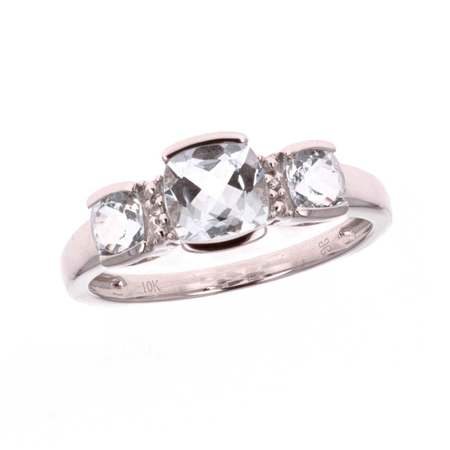 10KT White Gold Aquamarine and Diamond Ring size 7.25