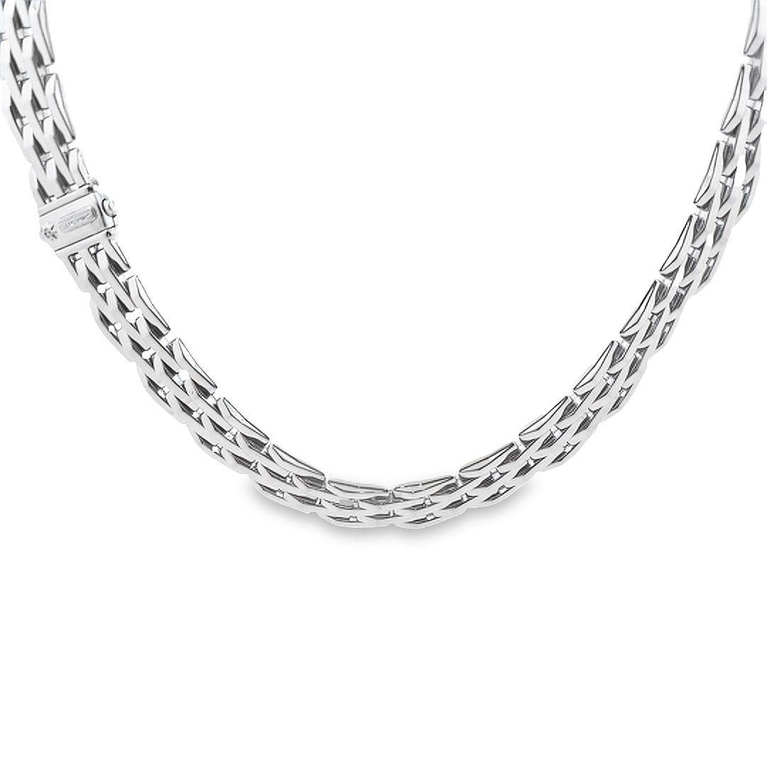 18KT Yellow and White Gold 0.03ctw Reversible Diamond "Chimento" Estate Necklace