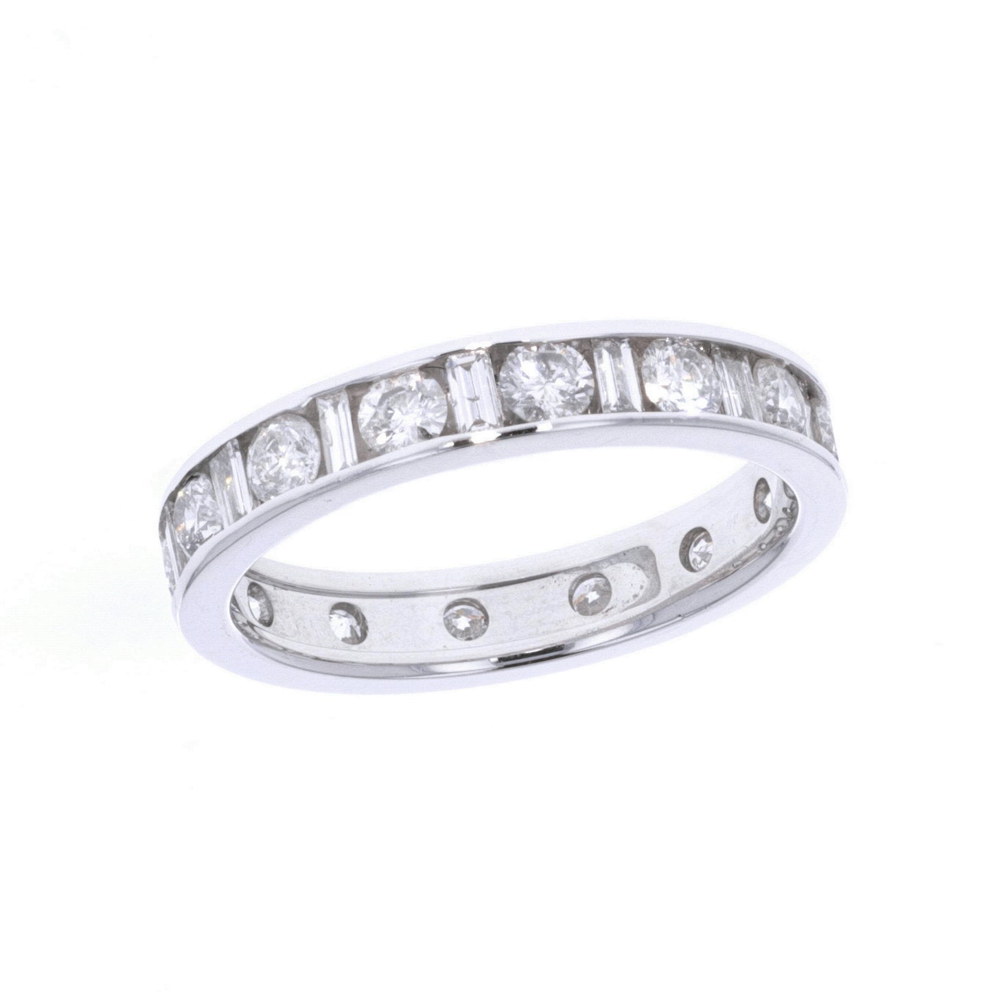 14KT White Gold Diamond Estate Eternity Band Size 8