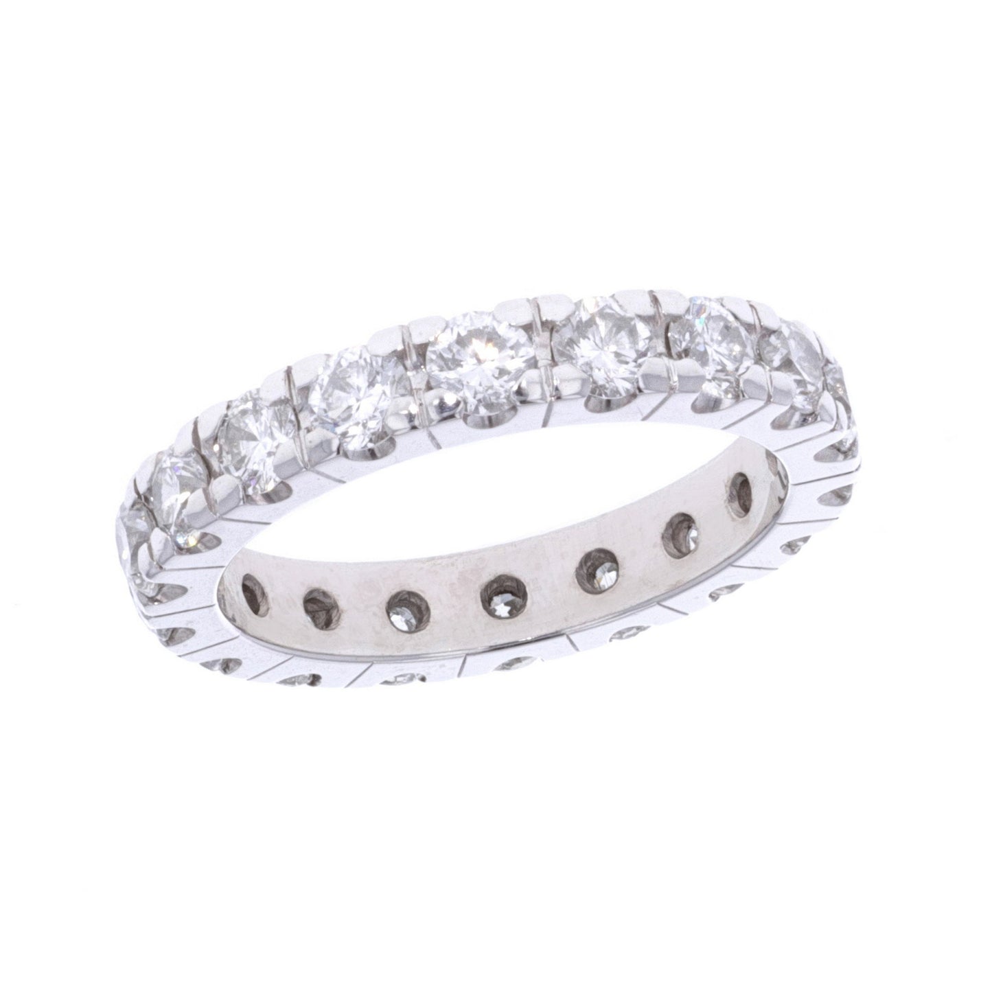 18KT White Gold Diamond Estate Eternity Ring Size 6